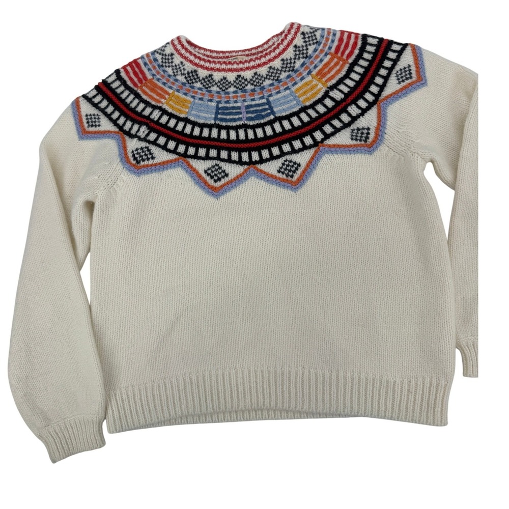 Marine Layer Sz Large ARCHIVE Lomas Ivory Sweater Fair Isle Original Price $178